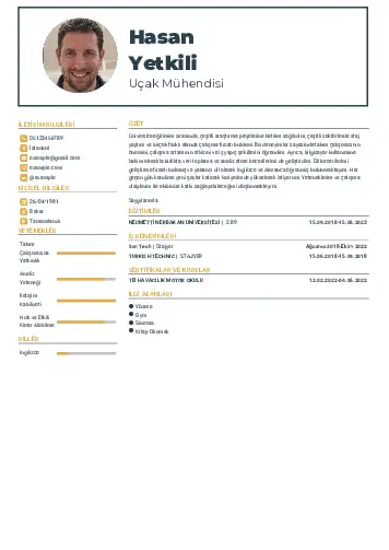 Havacılık Ve Uzay Uçak Mühendisi Cv Örnekleri cv indir